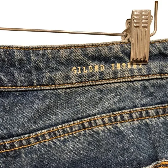 Guilded Intent Buckle High Rise Short Size 26 Distressed Blue Skinny Denim - Picture 10 of 14